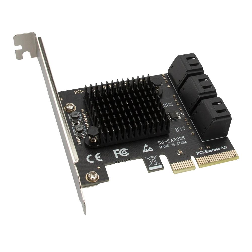 Pcie-6 Ʈ SATA 3 III 3.0 6 Gbps SSD  PCI-e PCI Express 3.0X4 Ʈѷ  Ȯ ī , x4 x8 x16